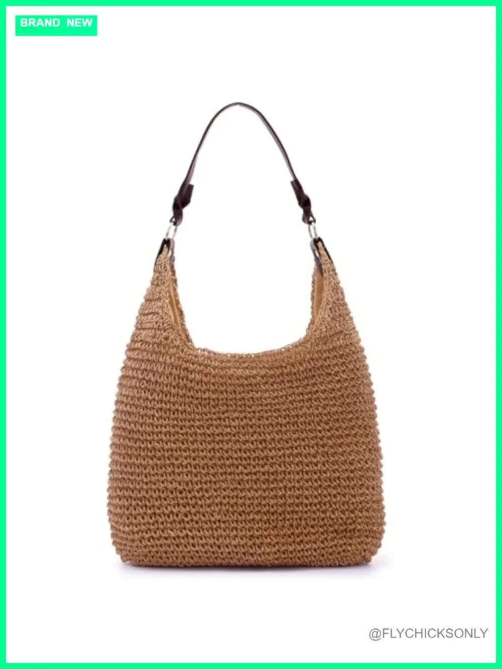 Woven Straw Hobo Bag Large Handwoven Rattan Shoulder Tote Beach Bag